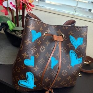 Brown Monogram Drawstring Shoulder Bag